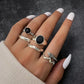 Halloween Silver Color gothic Rings Set for Women and Men - Life and Lines