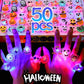 10/50 Pcs Creative Pumpkin, Ghost, and Skull LED Luminous Halloween Rings - Life and Lines