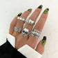 Halloween Silver Color gothic Rings Set for Women and Men - Life and Lines