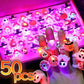 10/50 Pcs Creative Pumpkin, Ghost, and Skull LED Luminous Halloween Rings - Life and Lines