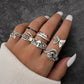 Halloween Silver Color gothic Rings Set for Women and Men - Life and Lines