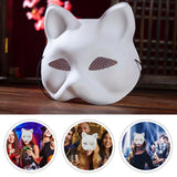 1pc Mesh Yarn Eyes Cat Face White Mask Matte Fox DIY Hand-Painted Blank Masks Halloween Party Masquerade Cosplay Dress Up Props Life and Lines