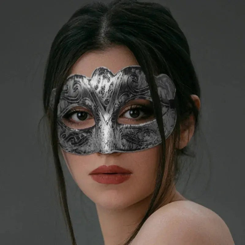 Antique Silver Gold Half Face Mask Women Men Retro Halloween Sexy Eye Mask Carnival Dress Masque Costume Party Props Cosplay Life and Lines