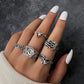 Halloween Silver Color gothic Rings Set for Women and Men - Life and Lines