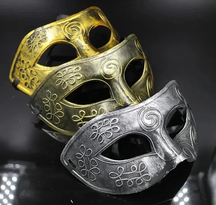 Antique Silver Gold Half Face Mask Women Men Retro Halloween Sexy Eye Mask Carnival Dress Masque Costume Party Props Cosplay Life and Lines