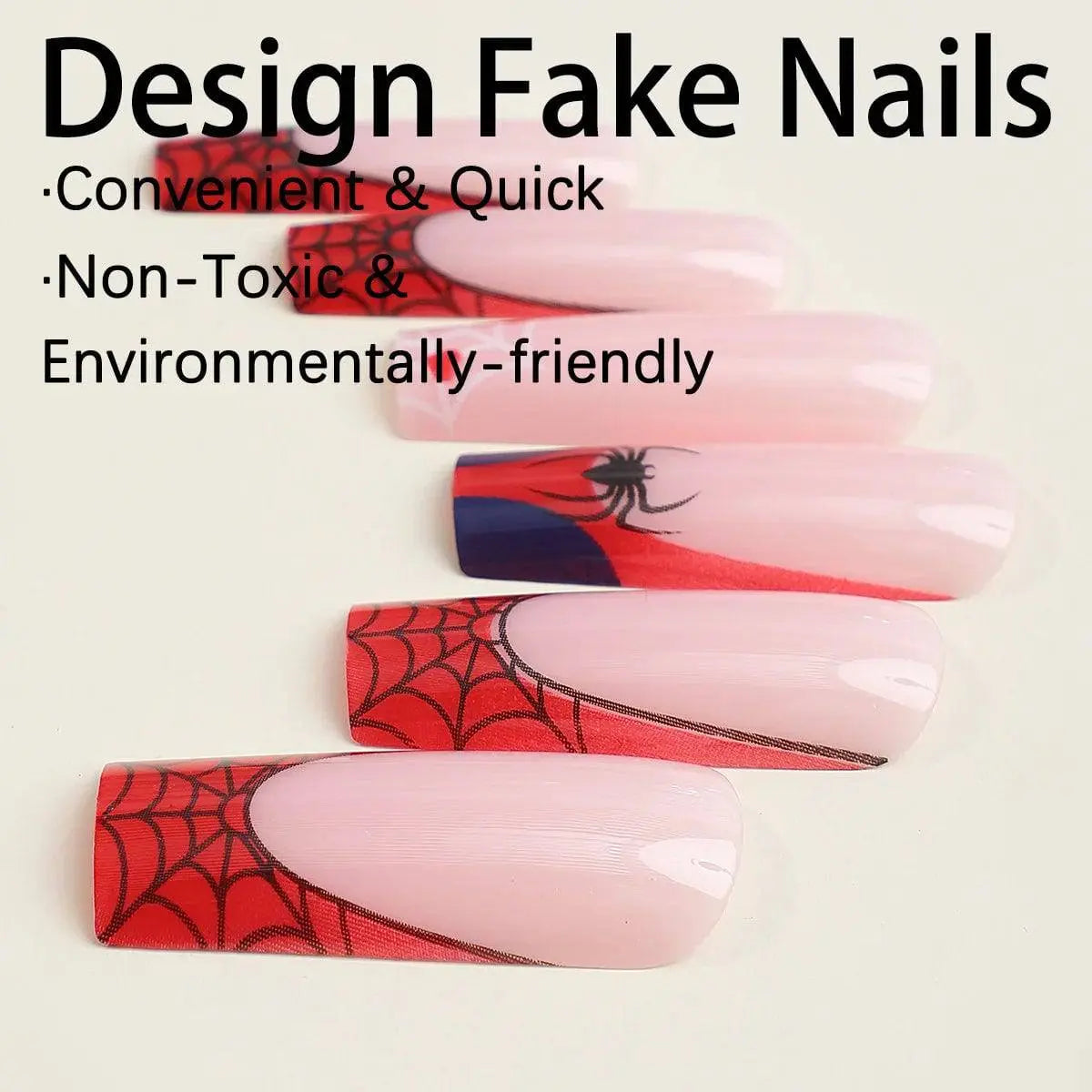 24pcs Halloween Spider Fake Nail Patch - Life and Lines