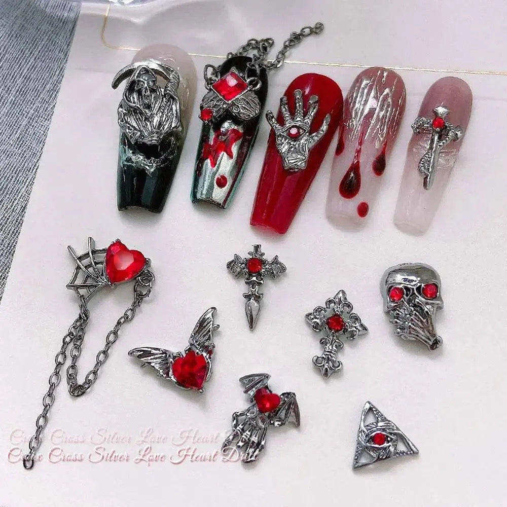 10Pcs Gothic Punk Style Nail - Life and Lines