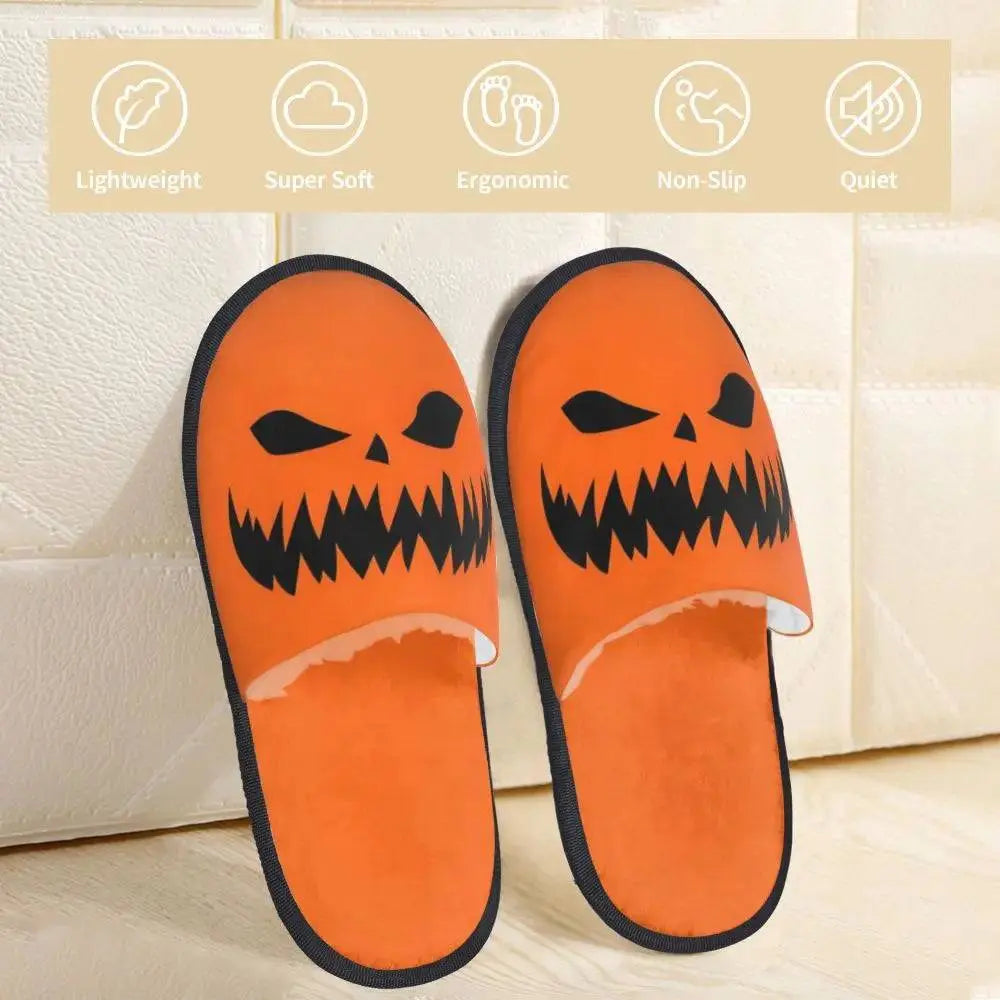 Custom Scary Halloween Pumpkin slippers - Life and Lines