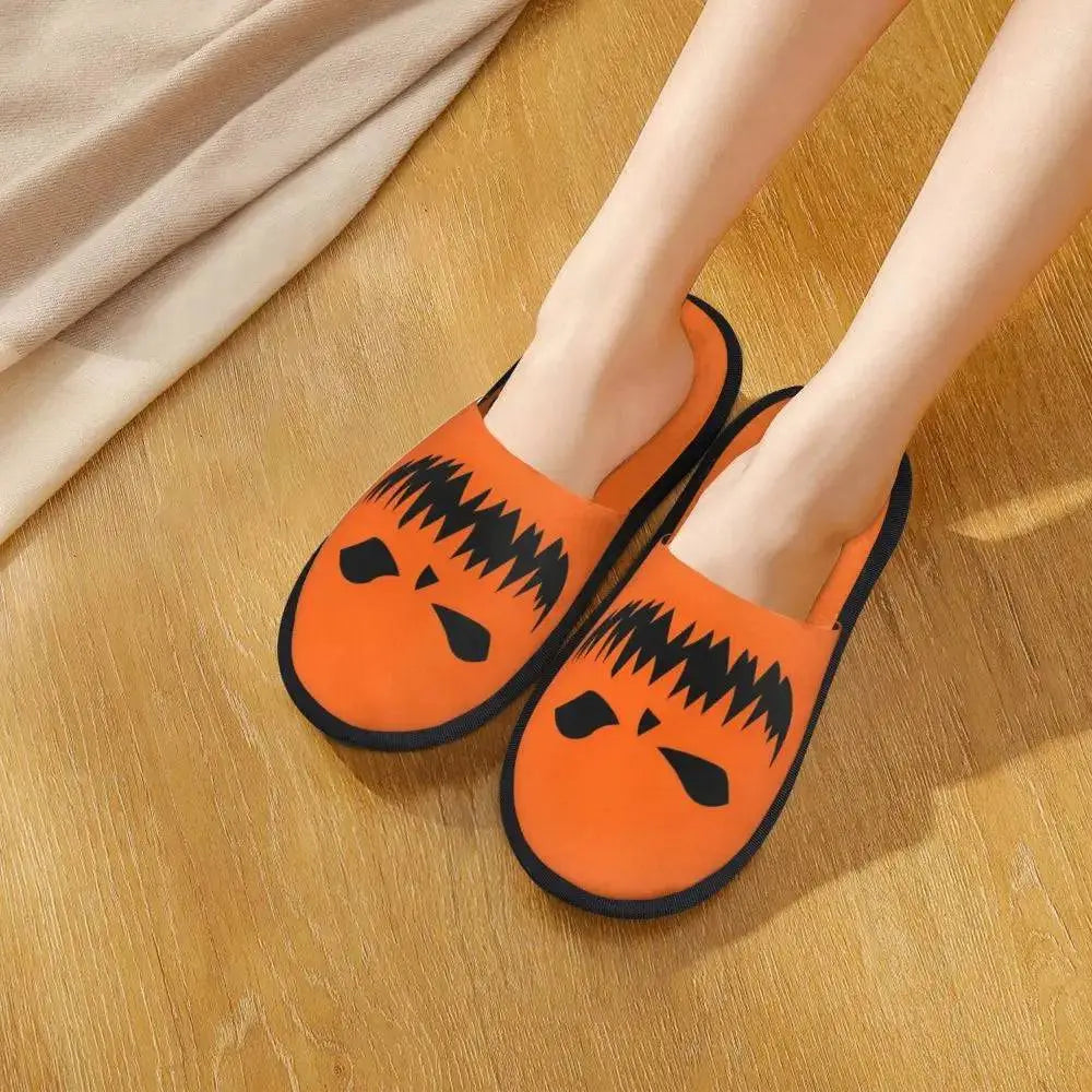 Custom Scary Halloween Pumpkin slippers - Life and Lines