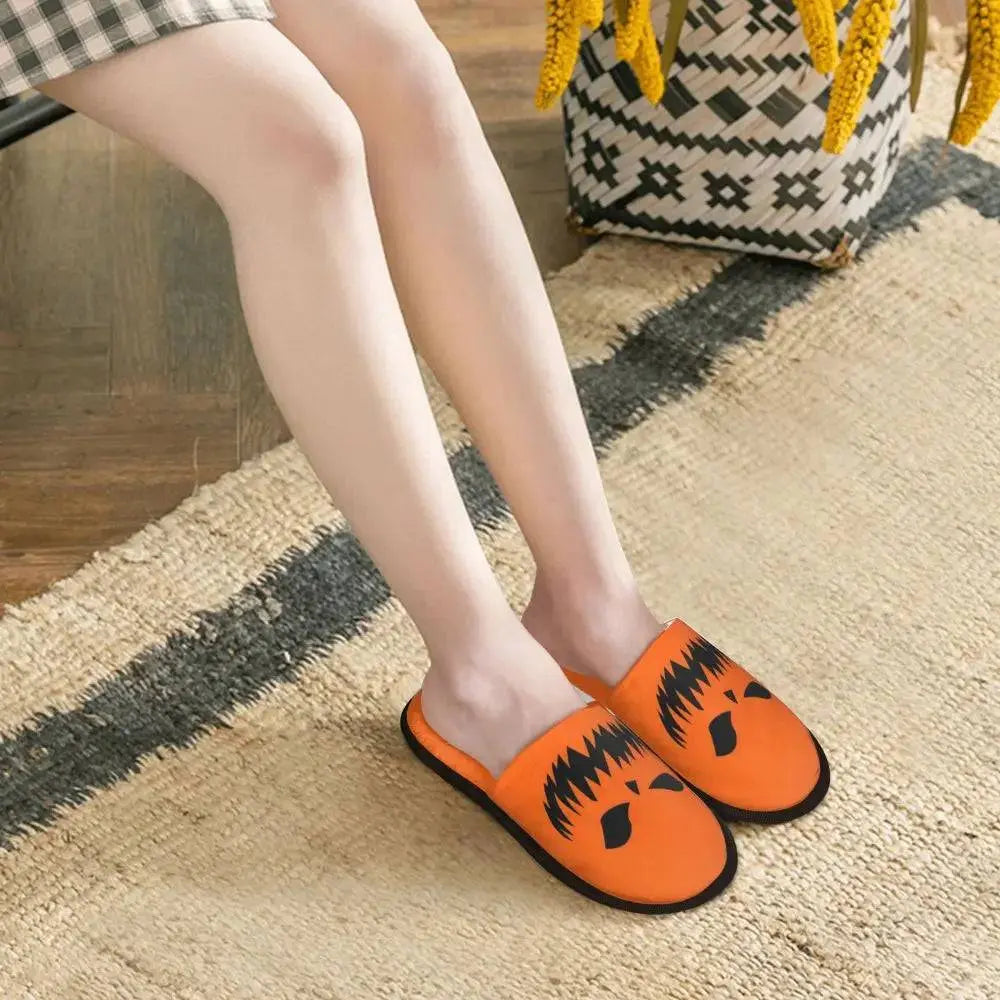 Custom Scary Halloween Pumpkin slippers - Life and Lines