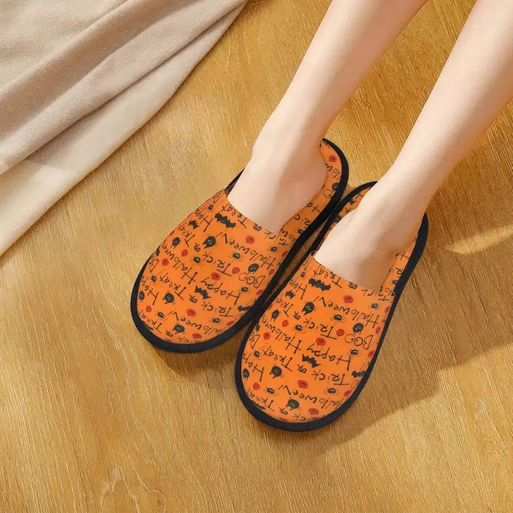 Custom Scary Halloween Pumpkin slippers - Life and Lines