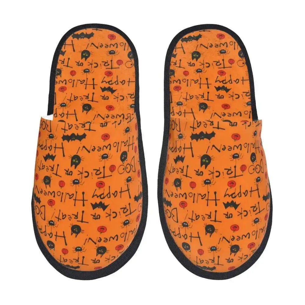 Custom Scary Halloween Pumpkin slippers - Life and Lines