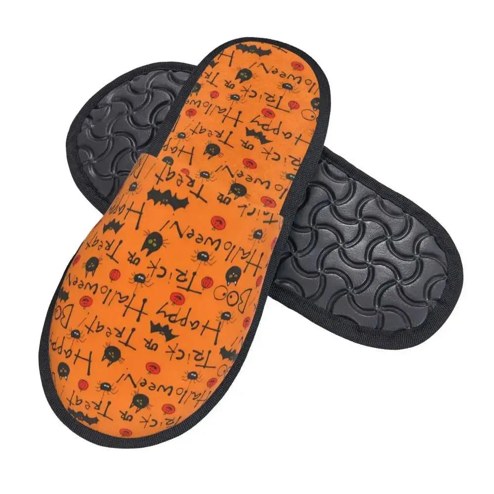 Custom Scary Halloween Pumpkin slippers - Life and Lines