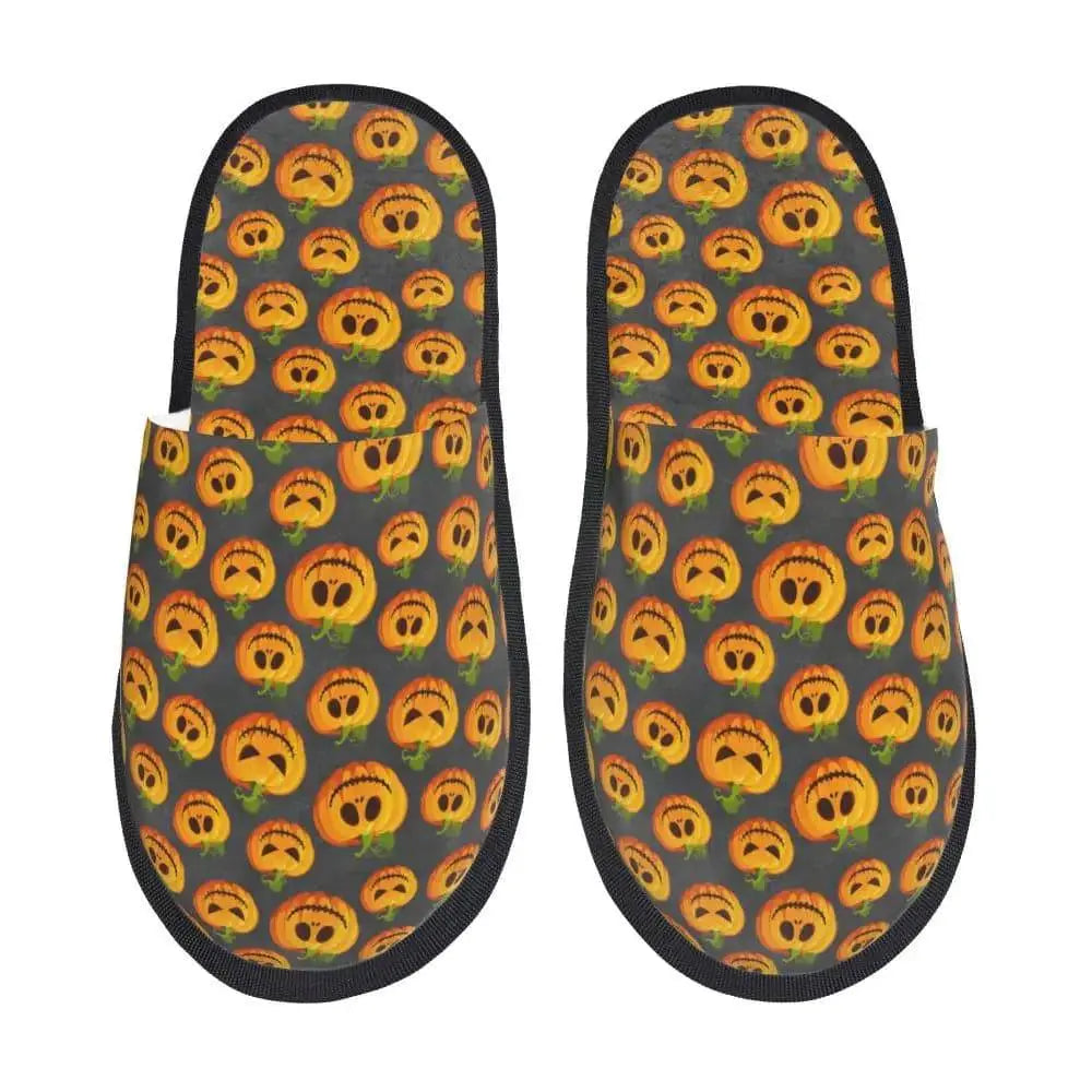 Custom Scary Halloween Pumpkin slippers - Life and Lines