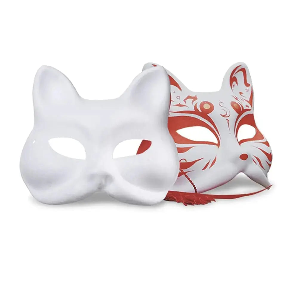 3PCS Therian White Cat halloween Masks - Life and Lines