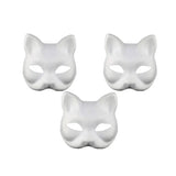 3PCS Therian White Cat halloween Masks - Life and Lines