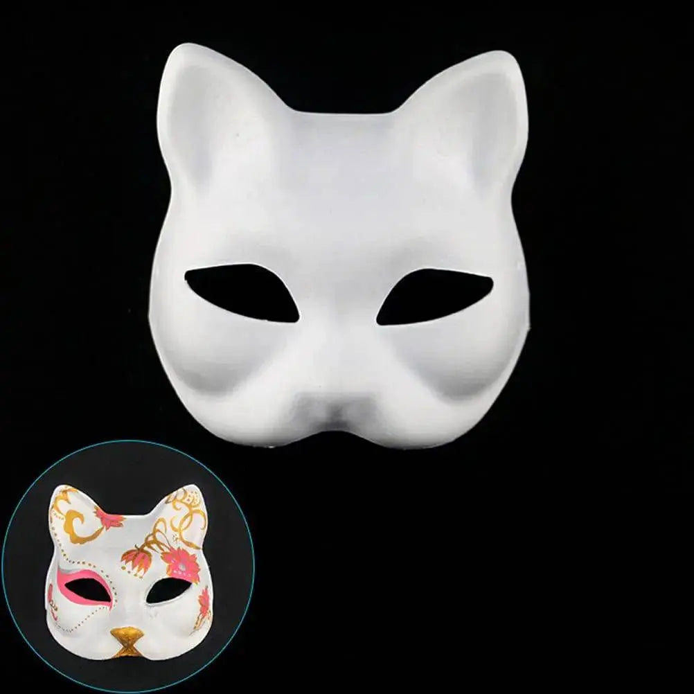 3PCS Therian White Cat halloween Masks - Life and Lines