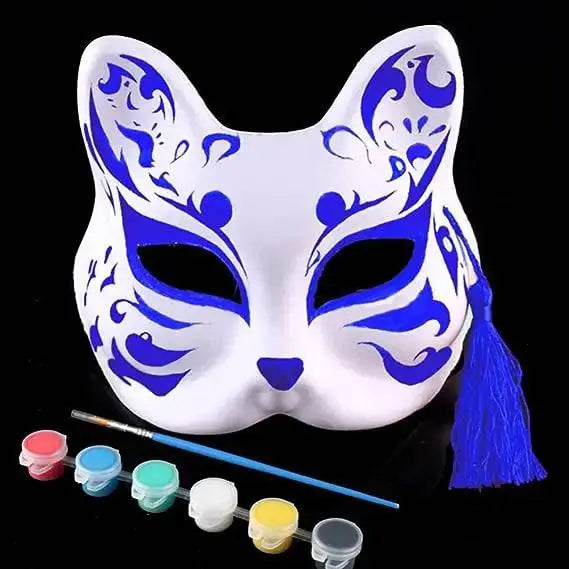 3PCS Therian White Cat halloween Masks - Life and Lines