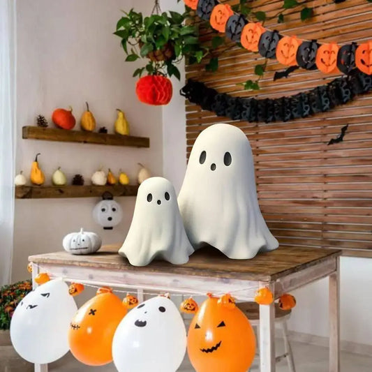 Halloween Middle Finger Ghost Decoration Cute Ghost Statue For Home Fireplace Decor Smooth Body Enhance Festive Atmosphere - Life and Lines