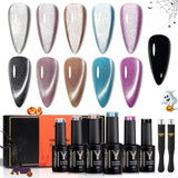 Halloween 9D Cat Eye Gel Nail Polish Set - Life and Lines