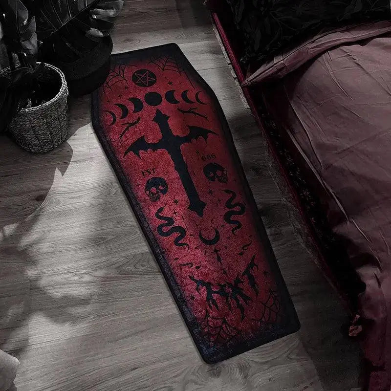 Witch Style Carpets - Dark Gothic Coffin Door Mat & Vampire Carpet - Life and Lines