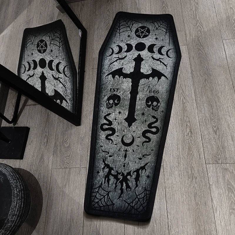 Witch Style Carpets - Dark Gothic Coffin Door Mat & Vampire Carpet - Life and Lines