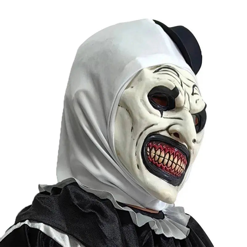 Horror Terrifier Clown Mask Cosplay Clown Funny Latex Soft Demon Evil Joker Halloween Party Costume Masks Adult One Size - Life and Lines