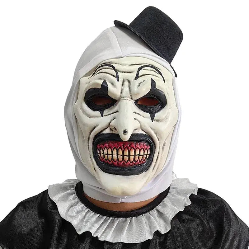 Horror Terrifier Clown Mask Cosplay Clown Funny Latex Soft Demon Evil Joker Halloween Party Costume Masks Adult One Size - Life and Lines