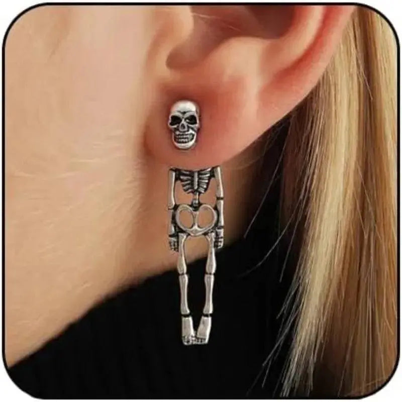 Punk Halloween Earrings for Women, Spooky Skull Skeleton Dangle Earrings for Women,Bloody Knife Drop Earrings,Scary Halloween Pa - Life and Lines