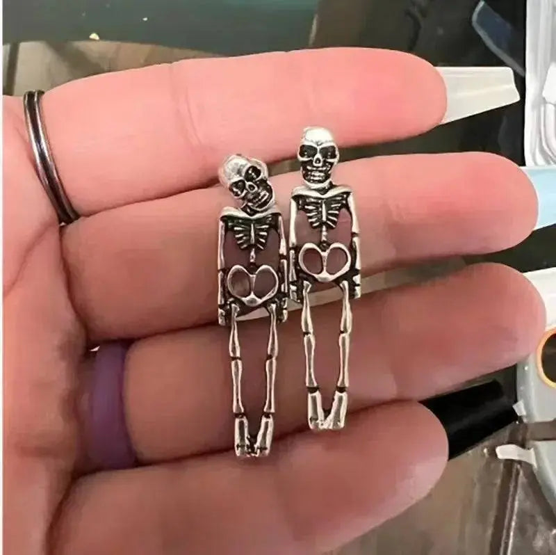 Punk Halloween Earrings for Women, Spooky Skull Skeleton Dangle Earrings for Women,Bloody Knife Drop Earrings,Scary Halloween Pa - Life and Lines