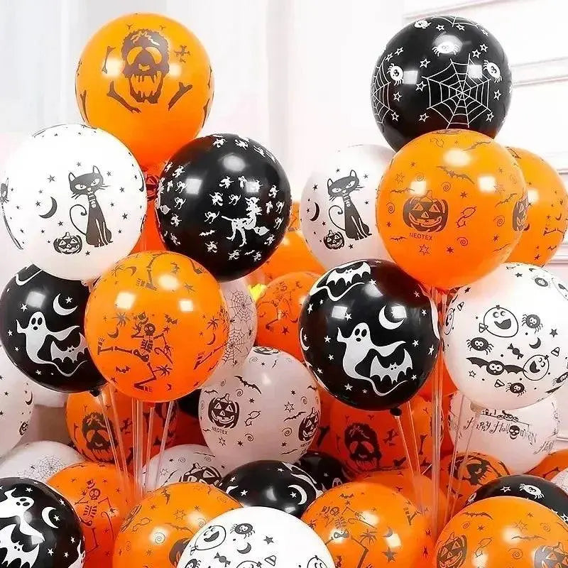 Orange Pumpkin Ghost Latex Inflatable Balloons - Life and Lines