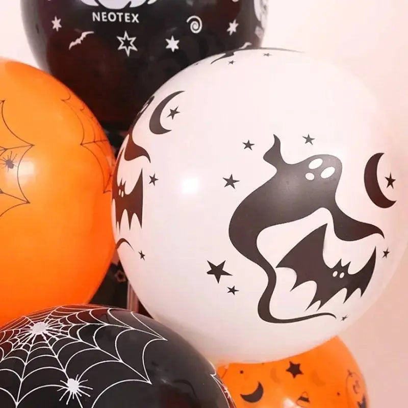 Orange Pumpkin Ghost Latex Inflatable Balloons - Life and Lines