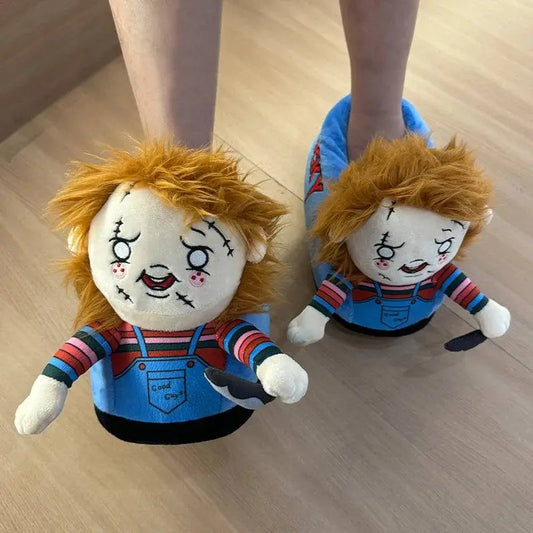 Highland Cow Halloween Michael Myers Chucky Plush Slippers Horror Ghostly Black Lord Devil Rabbit House Shoes Soft Funny Slipper - Life and Lines