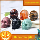 Natural Crystal 1-inch Skull Carving Halloween Gift Precious Jewelry Creative Crafts Home Decoration Desktop Ornament - Life and Lines