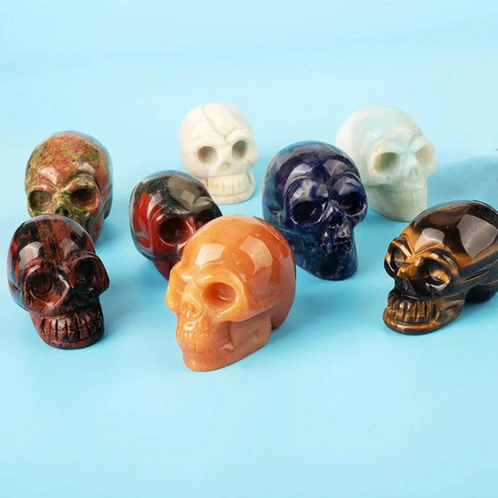 Natural Crystal 1-inch Skull Carving Halloween Gift Precious Jewelry Creative Crafts Home Decoration Desktop Ornament - Life and Lines