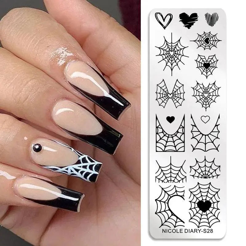 Love Heart Nail Art Templates Stamping Plate Design Flower Animal Lace Leaves Halloween Stamp Templates Plates Image Manicure - Life and Lines