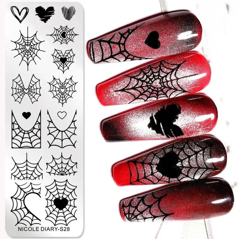 Love Heart Nail Art Templates Stamping Plate Design Flower Animal Lace Leaves Halloween Stamp Templates Plates Image Manicure - Life and Lines