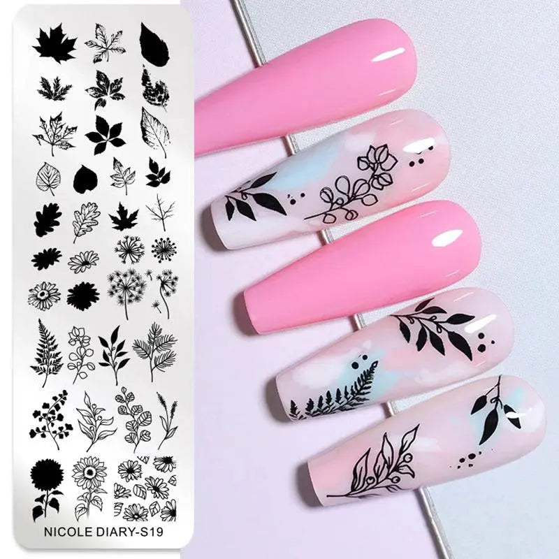 Love Heart Nail Art Templates Stamping Plate Design Flower Animal Lace Leaves Halloween Stamp Templates Plates Image Manicure - Life and Lines