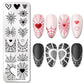 Love Heart Nail Art Templates Stamping Plate Design Flower Animal Lace Leaves Halloween Stamp Templates Plates Image Manicure - Life and Lines