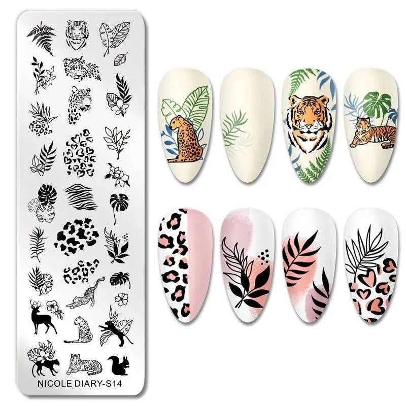 Love Heart Nail Art Templates Stamping Plate Design Flower Animal Lace Leaves Halloween Stamp Templates Plates Image Manicure - Life and Lines