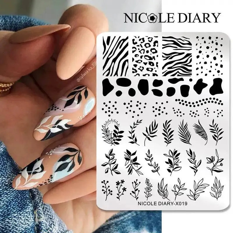 Love Heart Nail Art Templates Stamping Plate Design Flower Animal Lace Leaves Halloween Stamp Templates Plates Image Manicure - Life and Lines