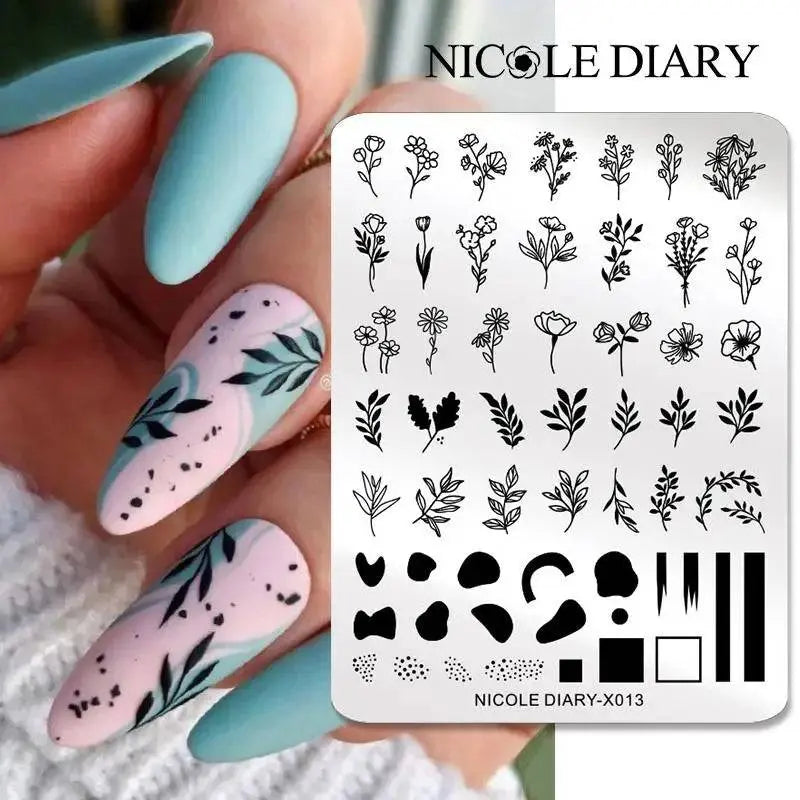 Love Heart Nail Art Templates Stamping Plate Design Flower Animal Lace Leaves Halloween Stamp Templates Plates Image Manicure - Life and Lines