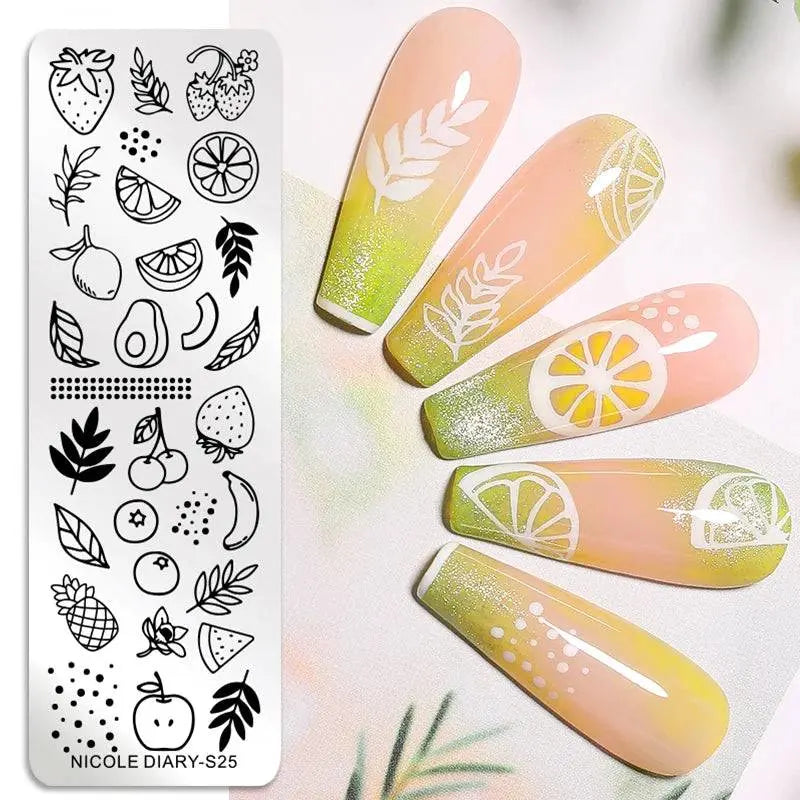 Love Heart Nail Art Templates Stamping Plate Design Flower Animal Lace Leaves Halloween Stamp Templates Plates Image Manicure - Life and Lines