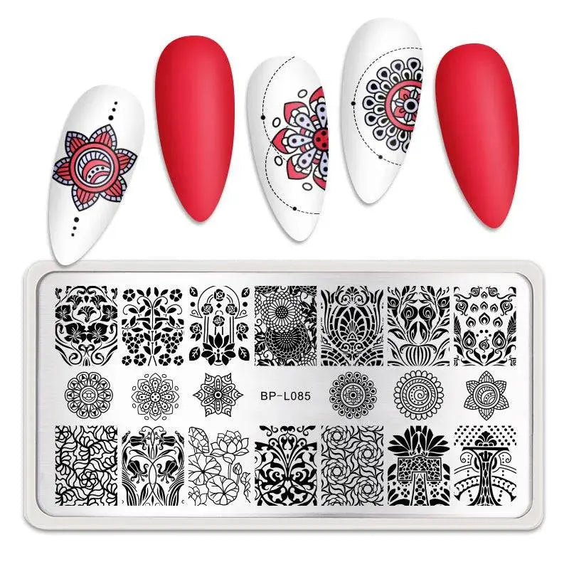 Love Heart Nail Art Templates Stamping Plate Design Flower Animal Lace Leaves Halloween Stamp Templates Plates Image Manicure - Life and Lines