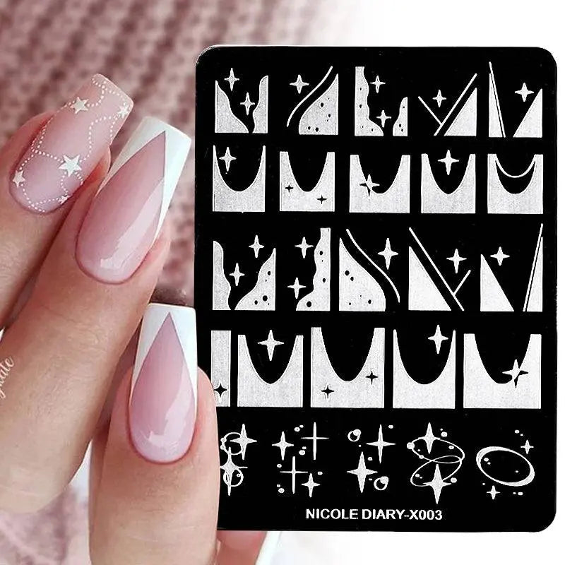 Love Heart Nail Art Templates Stamping Plate Design Flower Animal Lace Leaves Halloween Stamp Templates Plates Image Manicure - Life and Lines