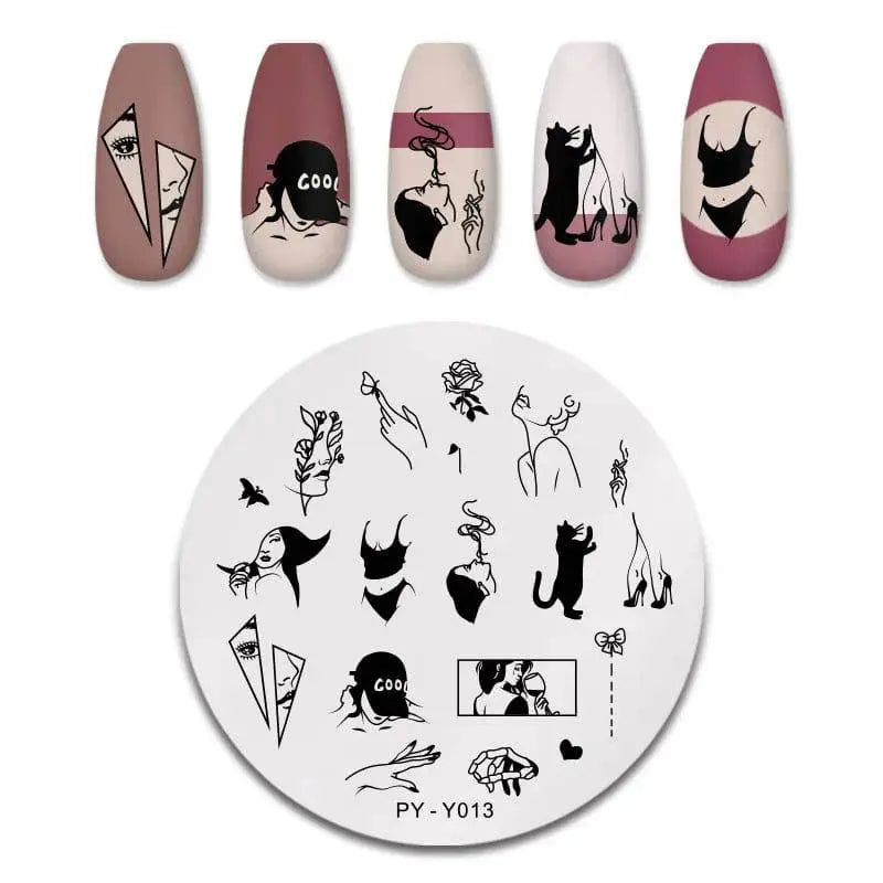 Love Heart Nail Art Templates Stamping Plate Design Flower Animal Lace Leaves Halloween Stamp Templates Plates Image Manicure - Life and Lines