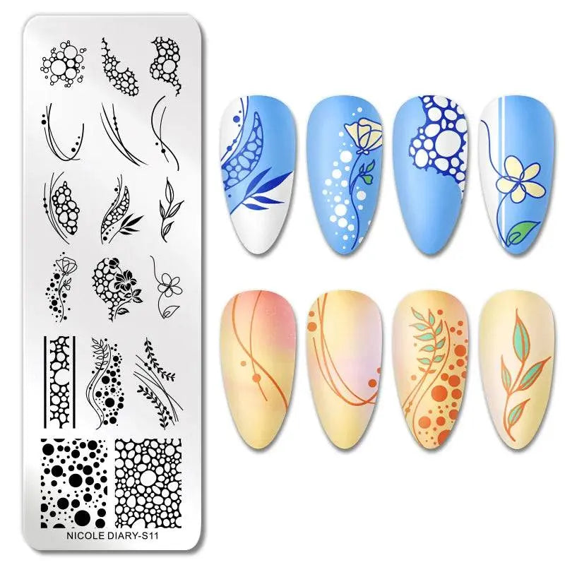 Love Heart Nail Art Templates Stamping Plate Design Flower Animal Lace Leaves Halloween Stamp Templates Plates Image Manicure - Life and Lines