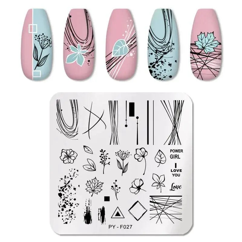 Love Heart Nail Art Templates Stamping Plate Design Flower Animal Lace Leaves Halloween Stamp Templates Plates Image Manicure - Life and Lines