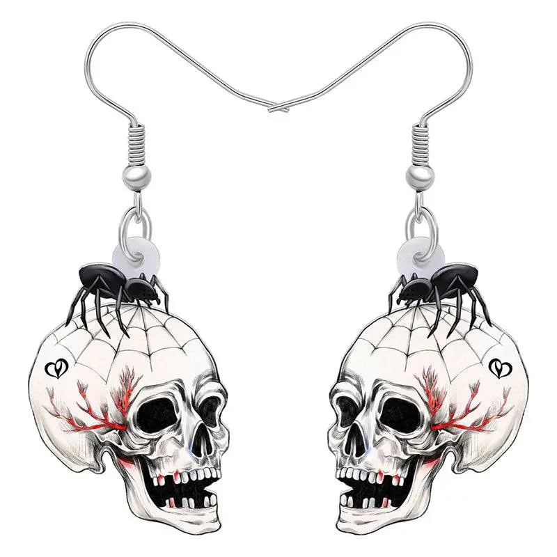 Halloween Floral Skull Earrings  For Women - Life and Lines