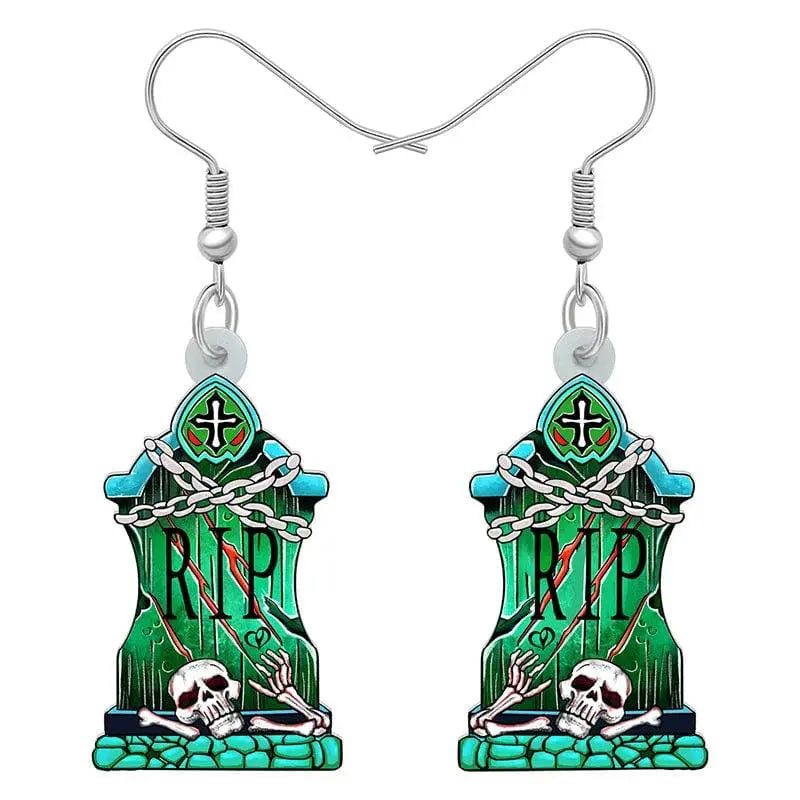 Halloween Floral Skull Earrings  For Women - Life and Lines